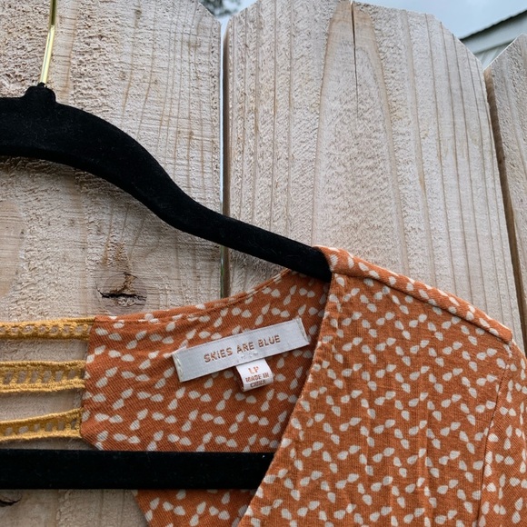 Stitch Fix Skies Are Blue Mustard Wren Knit Dress Burnt Orange large petite boho - Picture 4 of 7